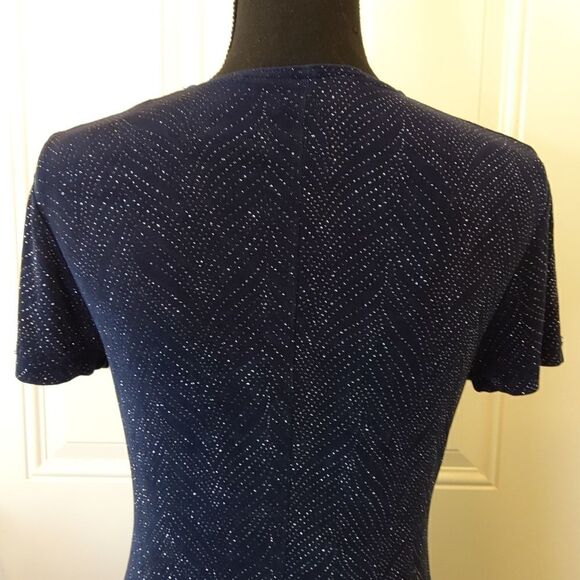 (3/$20) Marian & Maral navy blue short sleeve glitter dress - Picture 10 of 13